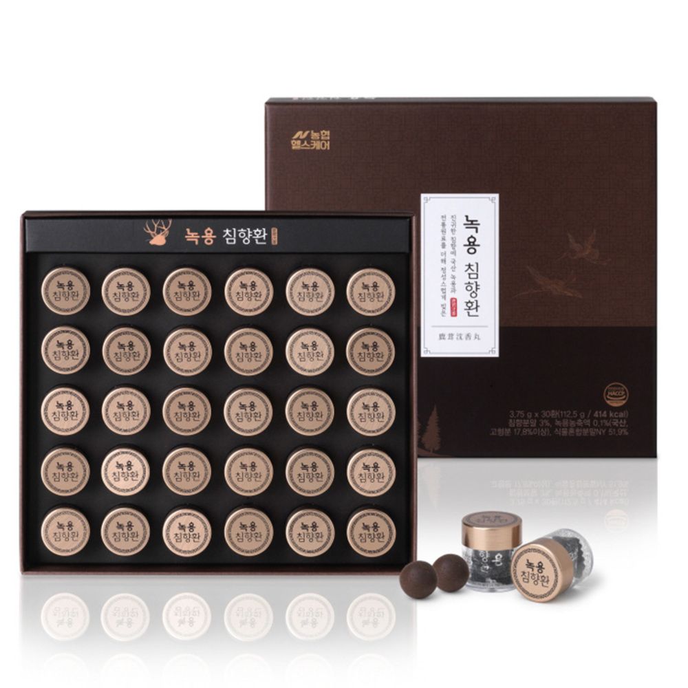 [NH NongHyup Hansamin] Deer Antler & Agarwood Pill 3.75g × 30 Balls – A Premium Health Supplement with Korean Deer Antler and Rare Agarwood for Energy and Vitality – Made in Korea